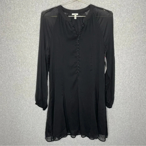 Joie Balloon Illusion Sleeve Whimsigoth Chiffon Witchy Little Black Dress - Picture 4 of 10